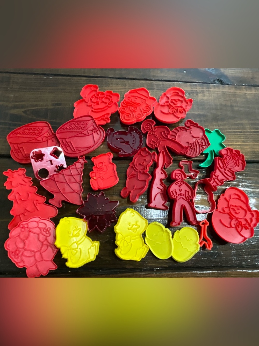 Vintage Assorted Lot of 27 Plastic Cookie Cutters 1970s Wilton Hallmark Holidays
